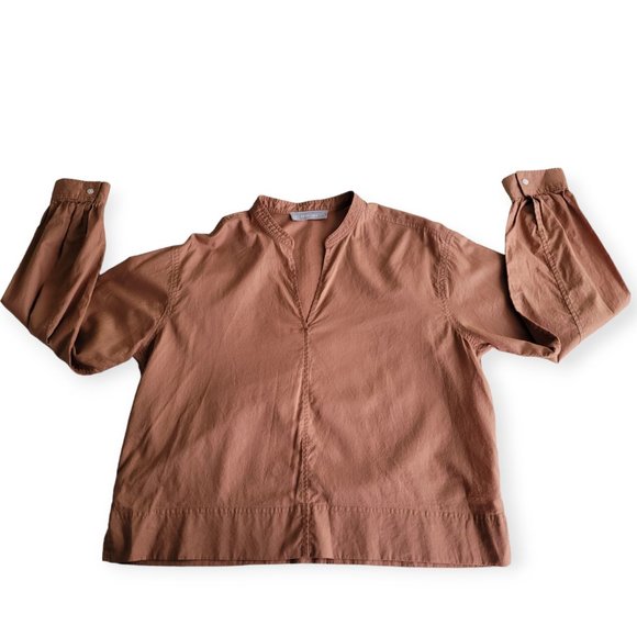 Everlane The Silky Cotton Split-Neck Blouse in 0 | 100% Cotton | Spring | Office - Picture 4 of 15